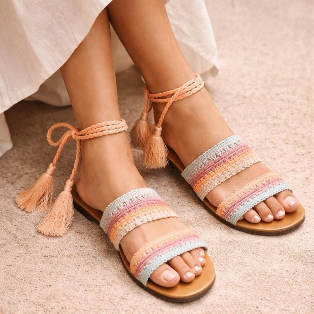 SCHUTZ Pastel Braided Sandals